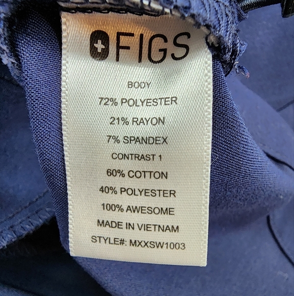 Figs Mens Zapote Scrub Jacket‎ Navy Blue Size Large - Picture 10 of 11